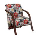 Ver imagem 2 de Kit 4 Poltronas Decorativas 1 Lugar Sevilha Braço Pé Madeira Confortável Sala TV Estampado Flor
