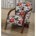 Ver imagem 3 de Kit 4 Poltronas Decorativas 1 Lugar Sevilha Braço Pé Madeira Confortável Sala TV Estampado Flor