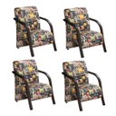 Ver imagem 1 de Kit 4 Poltronas Decorativas 1 Lugar Sevilha Braço Pé Madeira Confortável Sala TV Estampado Beer