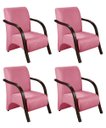 Ver imagem 1 de Kit 4 Poltronas Decorativas 1 Lugar Sevilha Braço Pé Madeira Confortável Sala TV Suede Rosê
