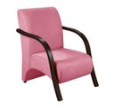 Ver imagem 2 de Kit 4 Poltronas Decorativas 1 Lugar Sevilha Braço Pé Madeira Confortável Sala TV Suede Rosê