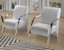 Ver imagem 4 de Kit 4 Poltronas Decorativas 1 Lugar Sevilha Braço Pé Alumínio Confortável Sala TV Corino Branco