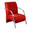 Ver imagem 2 de Kit 4 Poltronas Decorativas 1 Lugar Sevilha Braço Pé Alumínio Confortável Sala TV Suede Vermelho