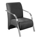 Ver imagem 2 de Kit 4 Poltronas Decorativas 1 Lugar Sevilha Braço Pé Alumínio Confortável Sala TV Suede Grafite