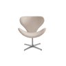 Poltrona Decorativa Isis Swan Base Giratória Alumínio Bella Decor Top Suede Bege - 1
