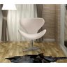 Poltrona Decorativa Isis Swan Base Giratória Alumínio Bella Decor Top Suede Bege - 2