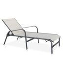 Ver imagem 2 de Conjunto 1 Mesa + 4 Cadeiras + 2 Espreguiçadeiras + 1 Mesinha de Centro - Graffite com Tela Cinza