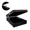 Ver imagem 2 de Cama Box Baú Queen Colchão Espuma D45 Bordado + Box Sintético Preto Serra Negra 62x158x198