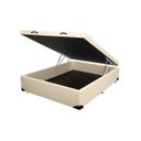 Ver imagem 3 de Cama Box Baú King Colchão Espuma D45 Bordado + Box Sintético Bege Serra Negra 62x193x203