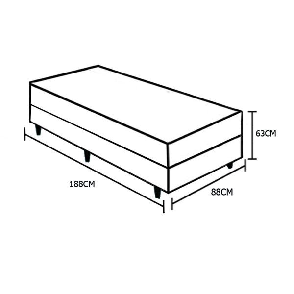 Cama Box Solteiro Colchão Top Line Mola Bonnel + Box Sintético Bege Serra Negra 63x88x188 - 5