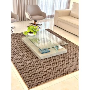 Tapete para sala de estar, & escritório de Luxo  Zig Marrom 2,00x1,50 cm