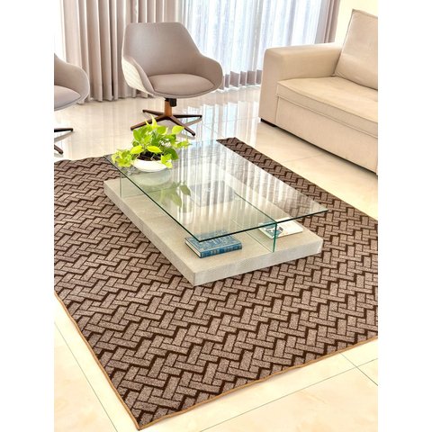 Tapete para sala de estar, & escritório de Luxo  Zig Marrom 2,00x1,50 cm