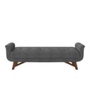 Ver imagem 1 de Puff Recamier Decorativo com Pés em Madeira 195 cm Itália P05 Linho Cinza Escuro - Lyam Decor