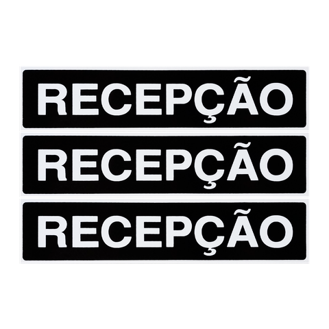 Combo 3 Placas De Sinalização Recepção 30x7 Acesso - A-403 F9e