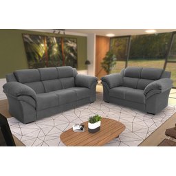 Conjunto Sofá Windsor Velut 3 e 2 Lugares 2,04m e 1,59m - King House - 1