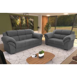 Conjunto Sofá Windsor Velut 3 e 2 Lugares 2,04m e 1,59m - King House