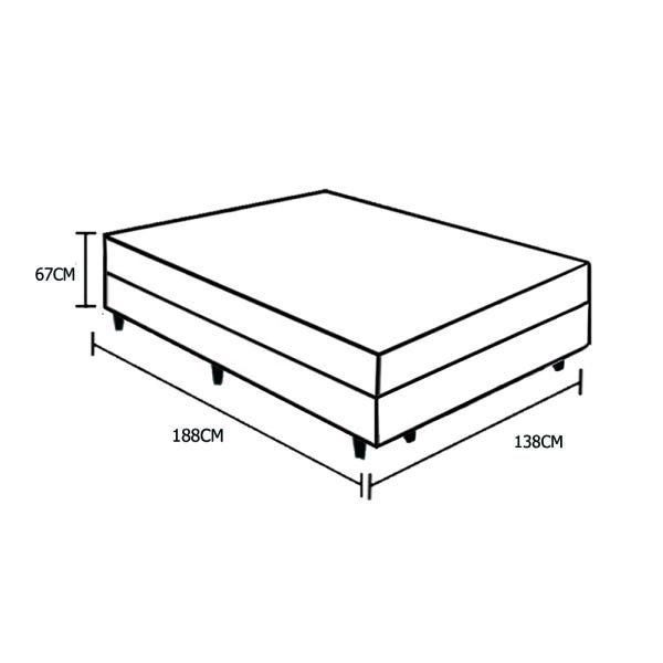 Cama Box Casal Colchão Classic Mola Ensacada + Box Sintético Marrom Serra Negra 67x138x188 - 6