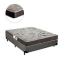 Ver imagem 2 de Cama Box Casal Colchão Classic Mola Ensacada + Box Sintético Cinza Serra Negra 67x138x188