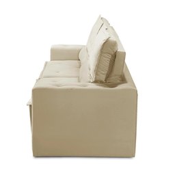 Sofá Retrátil e Reclinável 3 lugares com Molas 2,00m Livia Suede Bege Adonai Estofados - 8