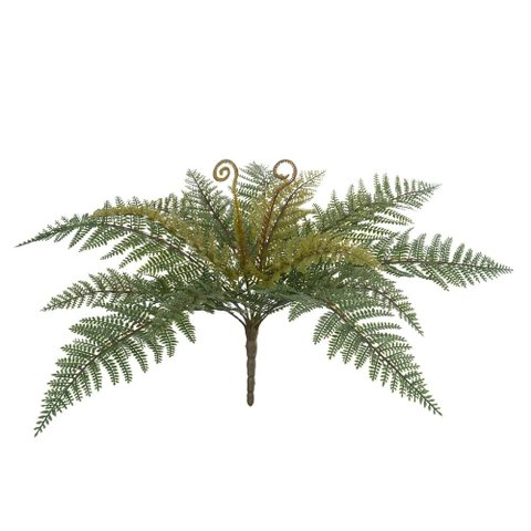 Folhagem Samambaia Plastico X17 Folhas Verde 2tons 42cm