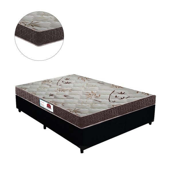 Cama Box King Colchão Classic Mola Ensacada + Box Sintético Preto Serra Negra 67x193x203 - 2