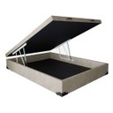 Ver imagem 3 de Cama Box Baú King Colchão Espuma D45 Bordado + Box Suede Bege Serra Negra 62x193x203