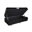 Ver imagem 1 de Cama Box Baú Solteiro Colchão Espuma D45 Bordado + Box Suede Preto Serra Negra 62x88x188