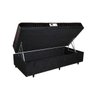 Cama Box Baú Solteiro Colchão Espuma D45 Bordado + Box Suede Preto Serra Negra 62x88x188 - 1