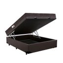 Ver imagem 1 de Cama Box Baú King Colchão Espuma D45 Bordado + Box Sintético Marrom Serra Negra 62x193x203