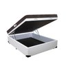 Cama Box Baú King Colchão Espuma D45 Bordado + Box Sintético Branco Serra Negra 62x198x203 - 1