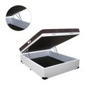 Ver imagem 2 de Cama Box Baú King Colchão Espuma D45 Bordado + Box Sintético Branco Serra Negra 62x198x203