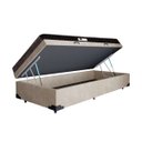 Ver imagem 1 de Cama Box Baú Solteiro Colchão Espuma D45 Bordado + Box Suede Bege Serra Negra 62x88x188