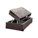 Ver imagem 1 de Cama Box Baú Solteiro Colchão Espuma D45 Bordado + Box Sintético Marrom Serra Negra 62x88x188