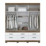 Guarda-roupa Matinhos 3 Portas de Correr C/ 6 Gavetas C/ Pés Demolição / Branco OOL Santos Andira - 8