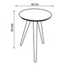 Mesa De Canto Lateral Pé Palito Branca com Vidro 60 cm Diâmetro 70 cm Altura Casa Uai - 3