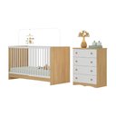 Ver imagem 2 de Berço 3 em 1 para Colchão 130x60cm com Cômoda 4 Gavetas Serena Multimóveis Mp4745 Madeirado/