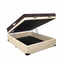 Ver imagem 1 de Cama Box Baú Queen Colchão Espuma D45 Bordado + Box Sintético Bege Serra Negra 62x158x198