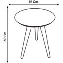 Ver imagem 3 de Mesa De Canto Lateral Pé Palito Cinza com Vidro 50 cm Diâmetro 60 cm Altura Casa Uai