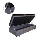 Ver imagem 2 de Cama Box Baú Solteiro Colchão Espuma D45 Bordado + Box Suede Cinza Serra Negra 62x88x188