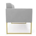 Ver imagem 5 de Sofá Namoradeira Elisa Suede Cinza Base Metálica Industrial Dourada - D'Rossi