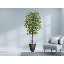 Ver imagem 2 de Planta Artificial Ficus Verde 2,10m kit + Vaso Redondo Marrom 40cm