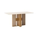 Ver imagem 2 de Mesa de Jantar 6 Lugares 160cm Tampo MDF e Vidro Canto Reto Larah
