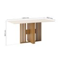 Ver imagem 3 de Mesa de Jantar 6 Lugares 160cm Tampo MDF e Vidro Canto Reto Larah