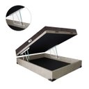 Ver imagem 2 de Cama Box Baú Casal Colchão Espuma D45 Bordado + Box Suede Bege Serra Negra 67x138x188