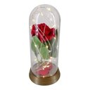 Ver imagem 1 de Luminária Cúpula a Bela e a Fera Rosa Encantada Aveludada - Ouro-envelhecido - Vermelha