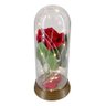 Luminária Cúpula A Bela E A Fera Rosa Encantada Aveludada - Ouro-Envelhecido - Vermelha - 1