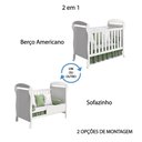 Ver imagem 3 de Berço Americano 2 em 1 Danny Vira Sofazinho Infantil Branco Fosco Quarto de Bebê - Reller