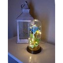 Ver imagem 2 de Luminária Cúpula a Bela e a Fera Rosa Encantada Aveludada - Ouro-envelhecido - Azul-claro