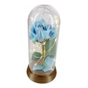 Ver imagem 1 de Luminária Cúpula a Bela e a Fera Rosa Encantada Aveludada - Ouro-envelhecido - Azul-claro