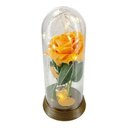 Ver imagem 2 de Luminária Cúpula a Bela e a Fera Rosa Encantada Aveludada - Ouro-envelhecido - Laranja
